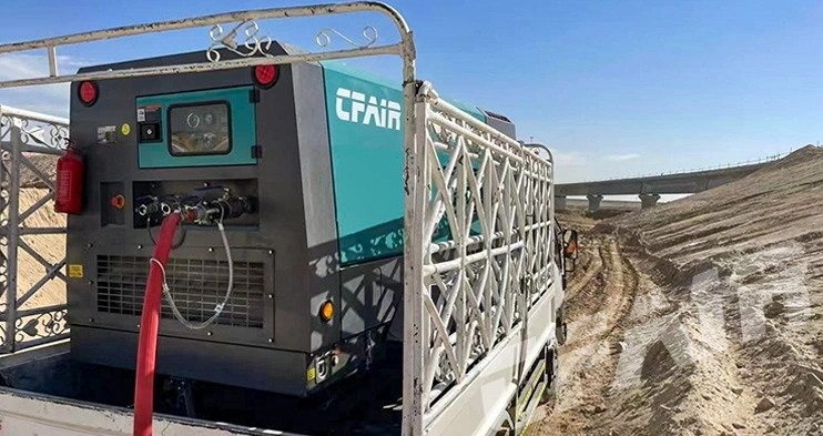 ضاغط هواء ديزل cfm محمول 390CFM للاستخدام في الشرق الأوسط