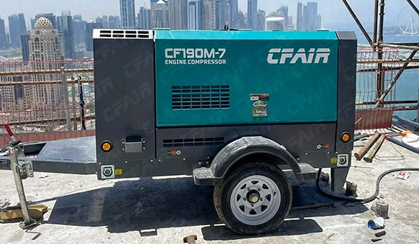 ضاغط الهواء CFAIR 190cfm في موقع البناء في دبي