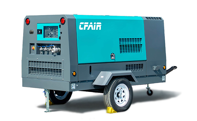 375cfm -12 ضاغط هواء ديزل محمول عالي الضغط